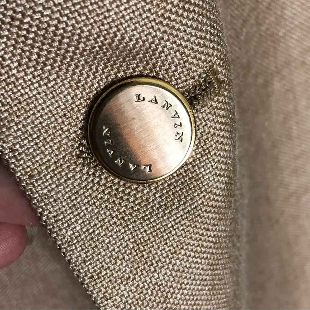 Vintage Lanvin wool blend beige natural unisex blazer sports coat 52R women’s XL